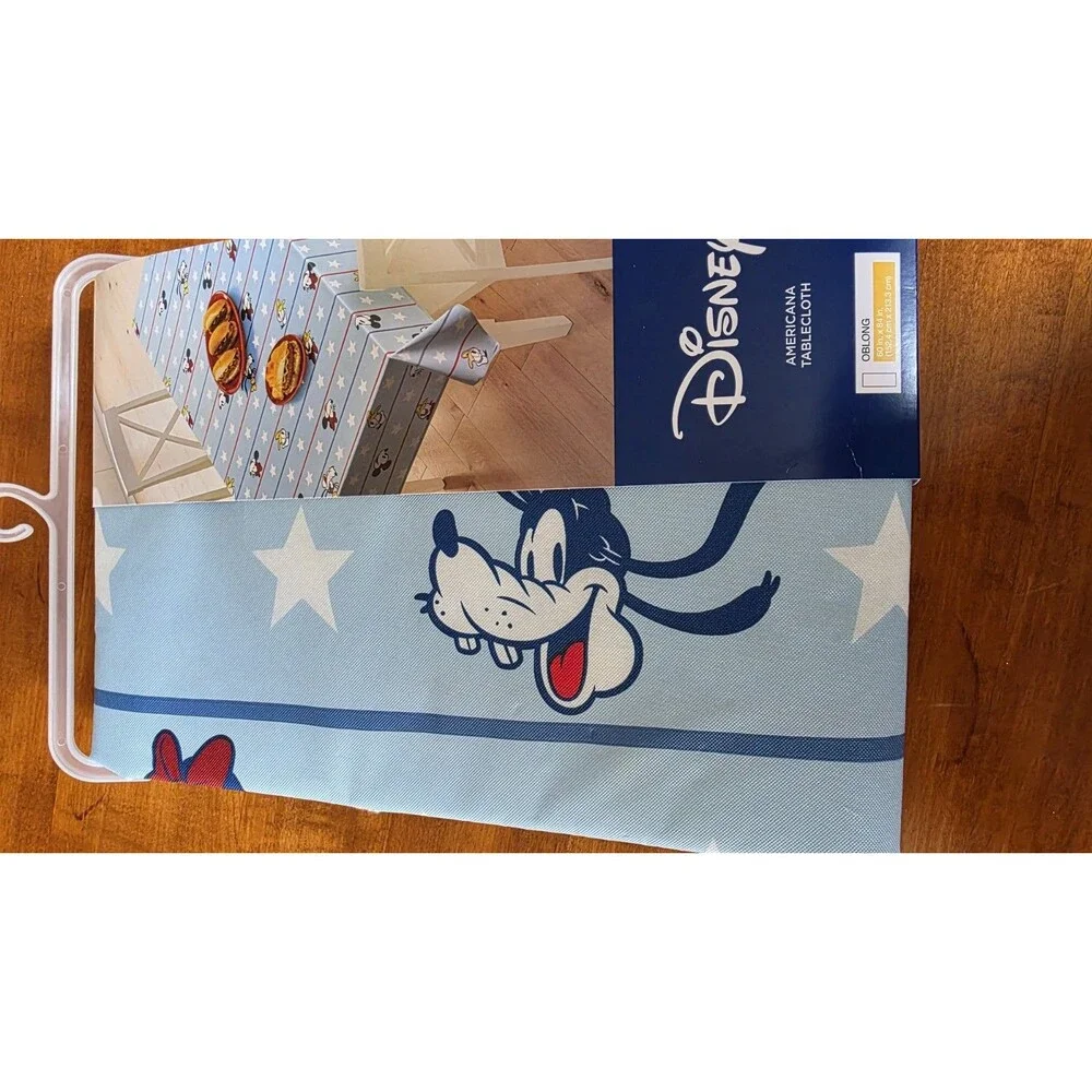 Disney Mickey Mouse & Friends Americana Peva Flannelback 60x84 Oblong Tablecloth
